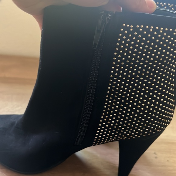 NWOT Heel Booties with Gold rhinestones - Picture 2 of 5